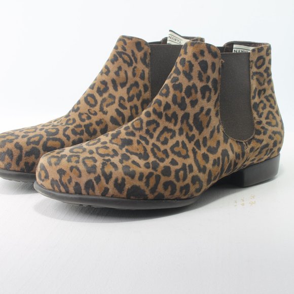 Taryn Rose Leopard Chelsea Booties SZ EU38 US6 - Picture 4 of 15